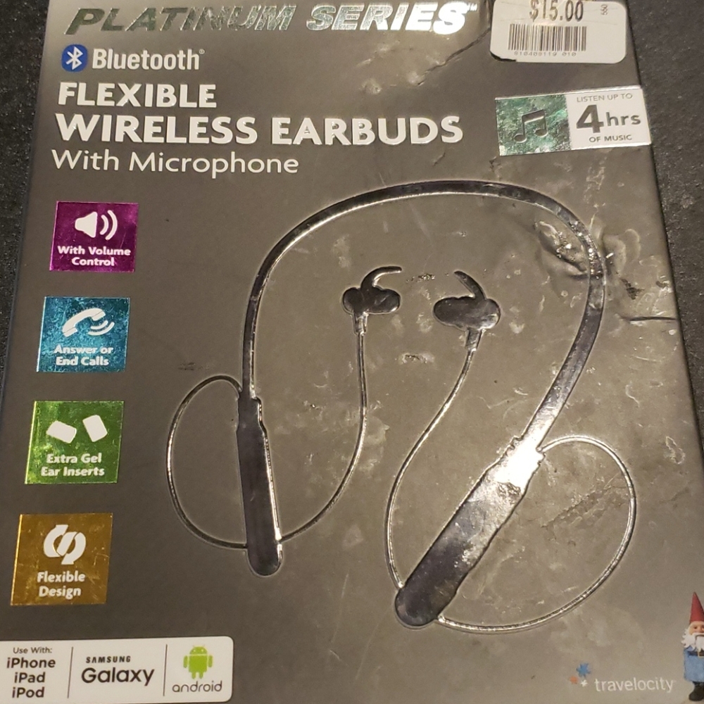 Bluetooth wireless earbuds w/ microphone